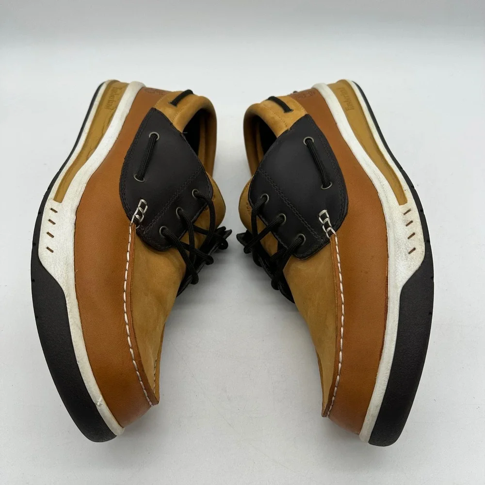 Timberland 24537 5822 Mens Size 12M Brown‎ Leather Low Top Loafers Boat Shoes